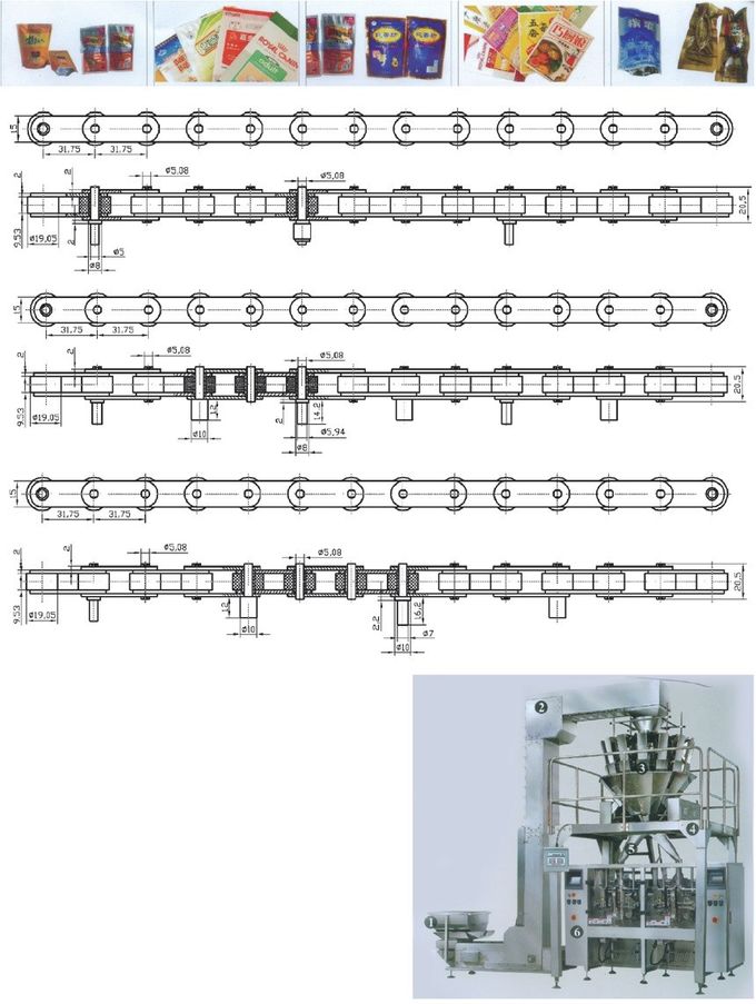 Food production and packaging line SS roller chain